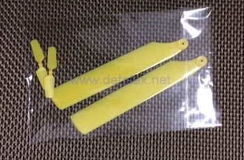 XK-K100 falcon helicopter parts main blades + tail blade (yellow) - Click Image to Close